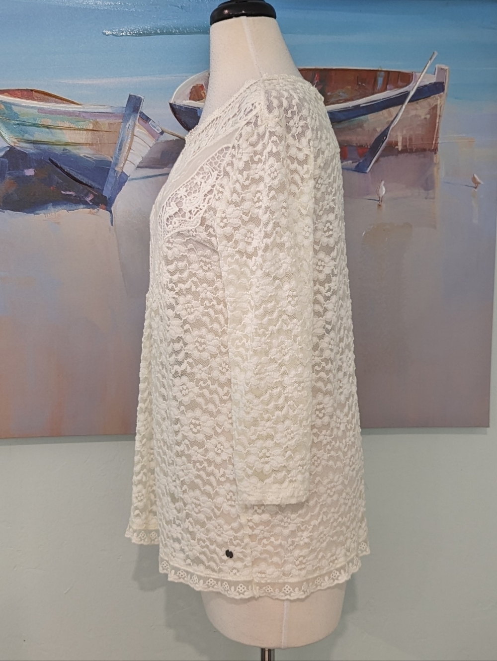 H&M Off-white Crochet Lace Top - Picture 2 of 7